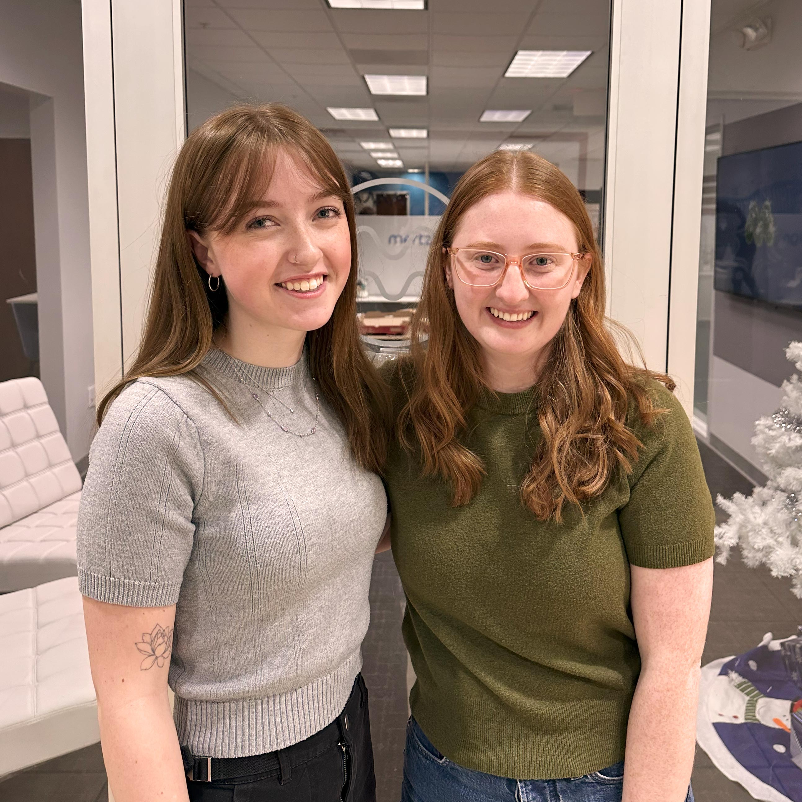 An image showing Mertz Design Studio's Fall 2025 Co-ops, Audrey & Olivia.