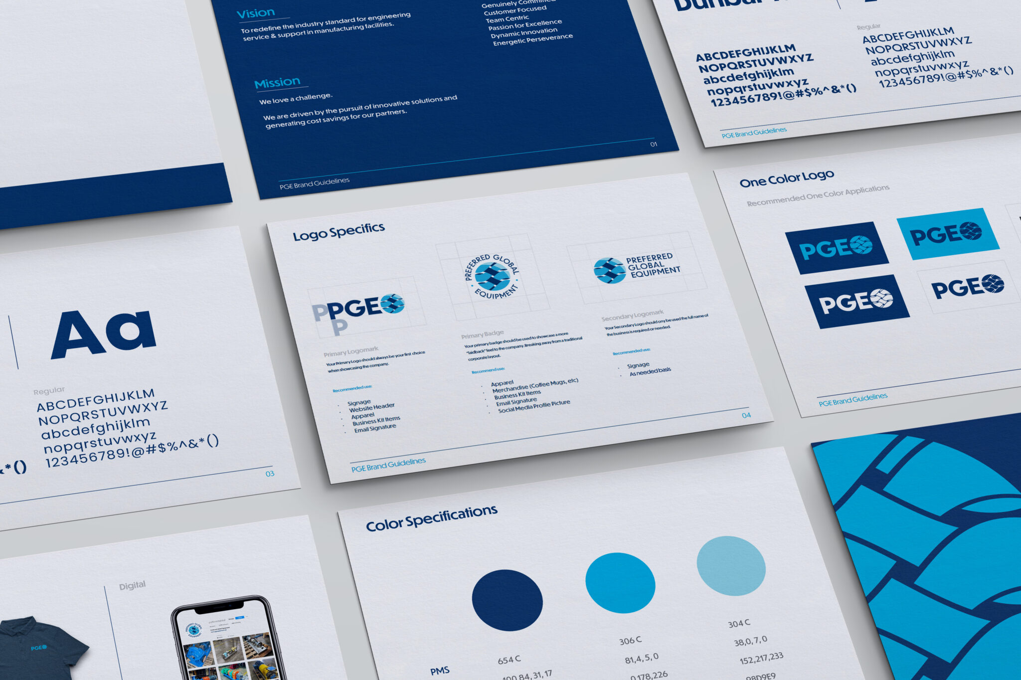 Mockup image showcasing PGE's brand guidelines.