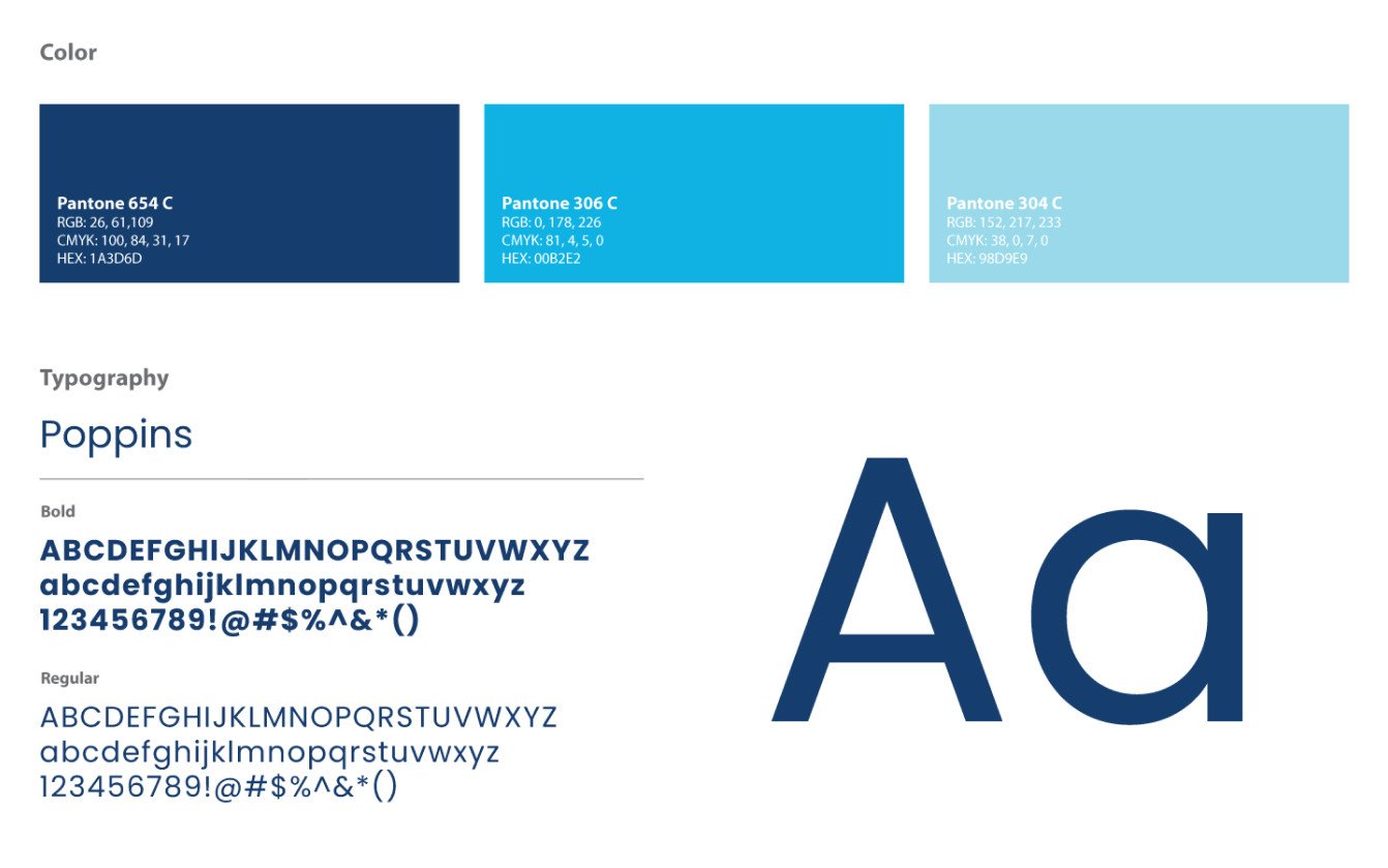 The final colors and fonts for PGE.