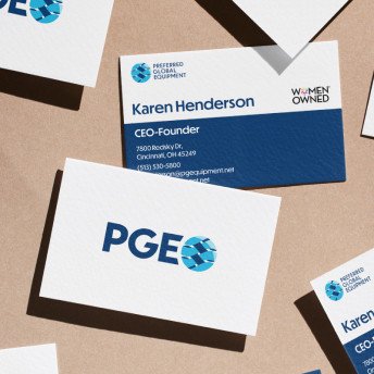 An example of the final business cards for PGE